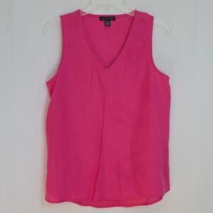 Saks Fifth Avenue Pink Linen Shell Top.  Size Small